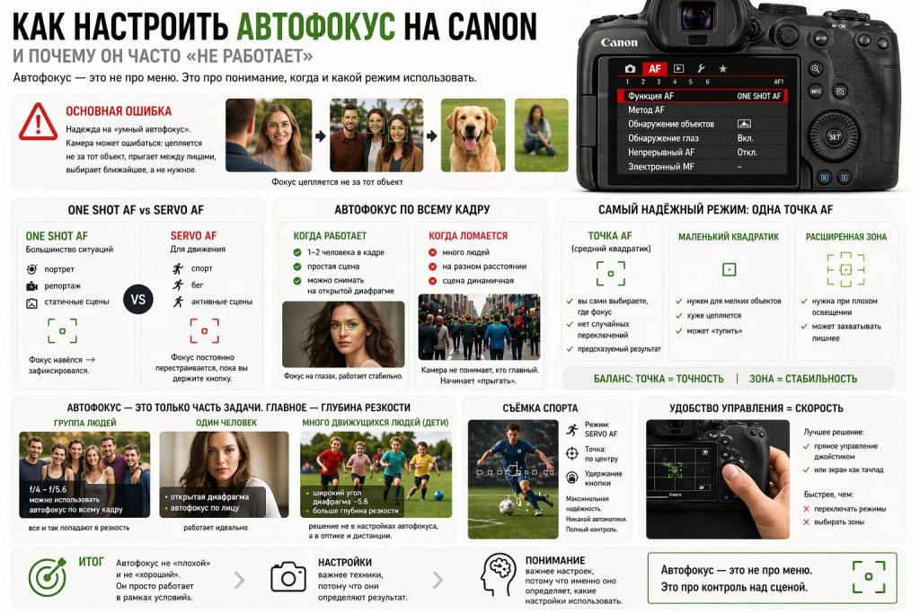 настройки автофокуса canon