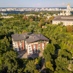 фотография офисного центра с квадрокоптера