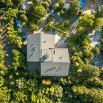 фотография офисного центра с квадрокоптера