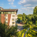 фотография офисного центра с квадрокоптера