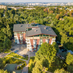 фотография офисного центра с квадрокоптера