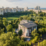 фотография офисного центра с квадрокоптера